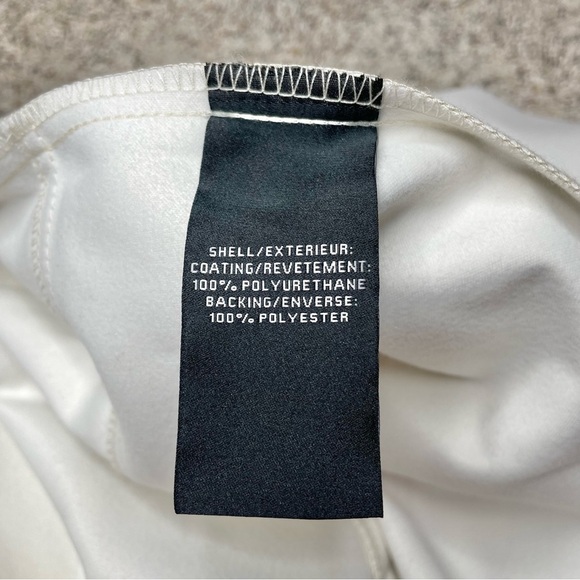 7 For All Mankind Beige Faux Leather Button Up Long Jacket Trench Coat Large - Picture 7 of 11